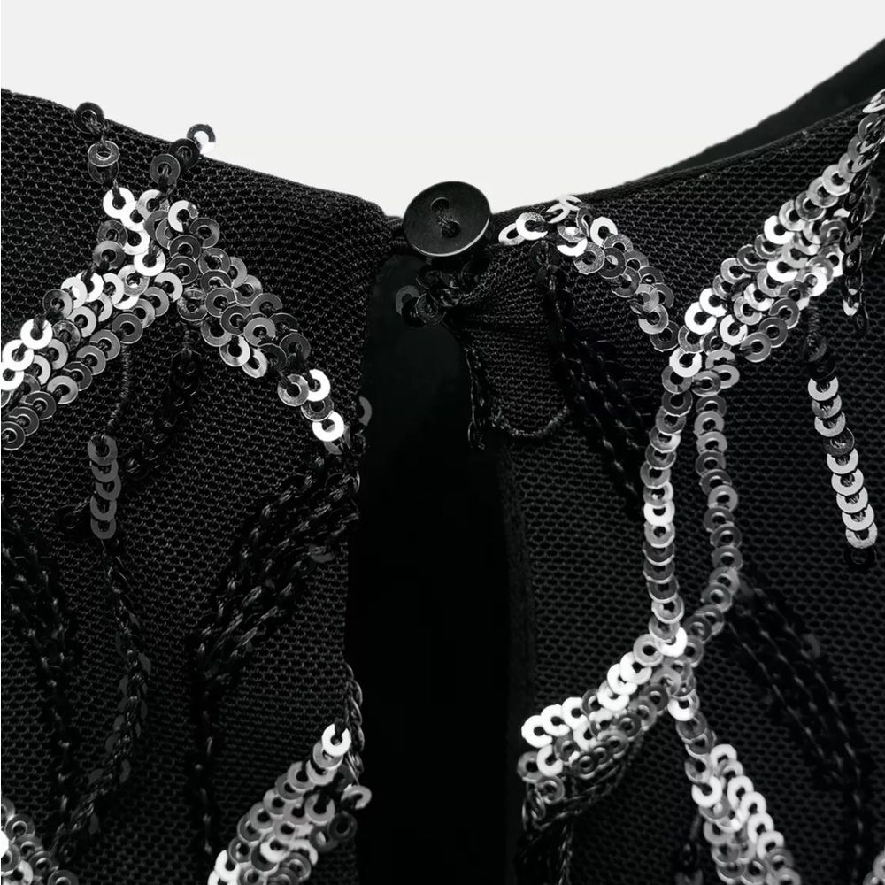 ZARA MINI DRESS WITH FRINGING AND SEQUINS - Picture 12 of 16